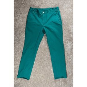 Bonobos Men's Emerald Green Chinos‎ Slim Fit Flat Front Pants 34 32